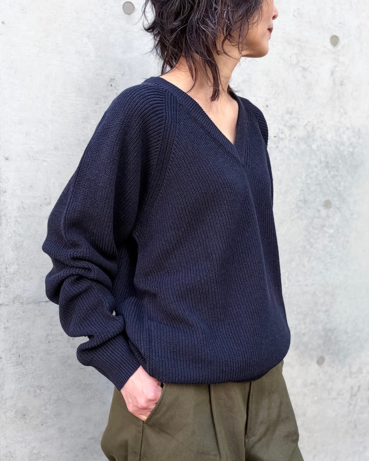 THE SHINZONE / C/L V-NECK KNIT PULLOVER / NAVY / 26SMSNI05