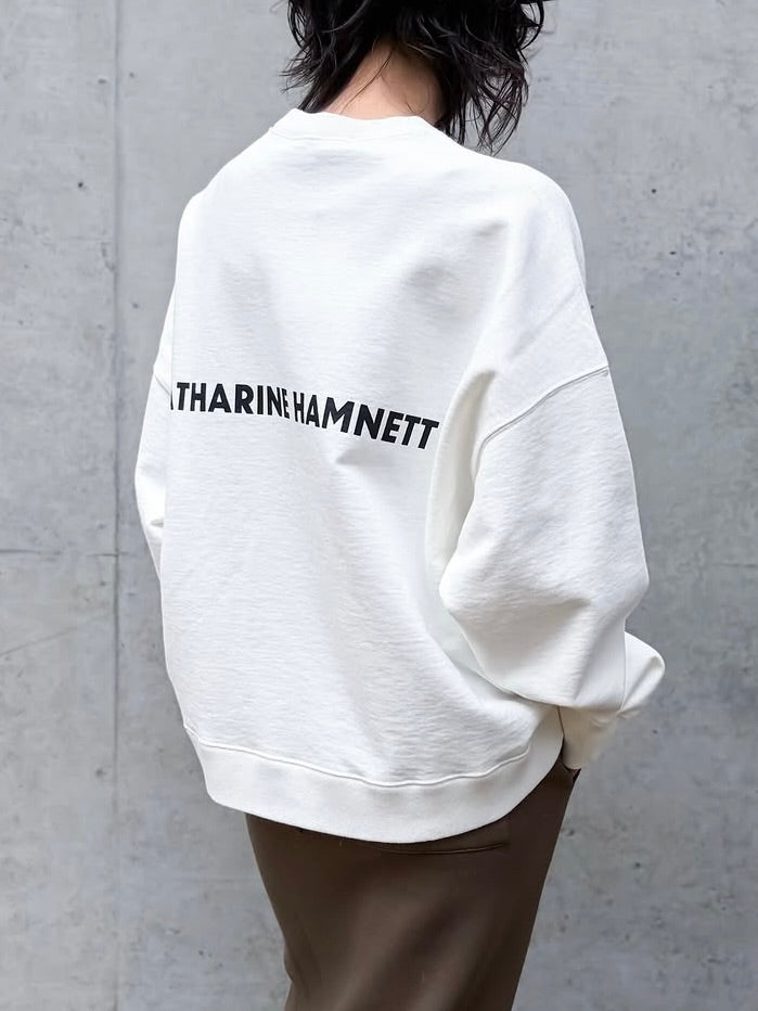 KATHARINE HAMNETT / SLOGAN PULLOVER / WHITE / TKH-SW-01