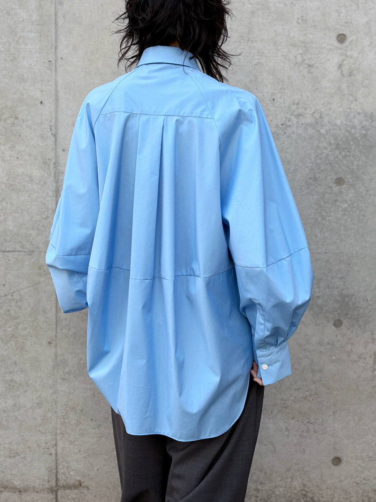 ENFÖLD / CIRCLE DORAPE SHIRT / L.BLUE / 300JS430-1061