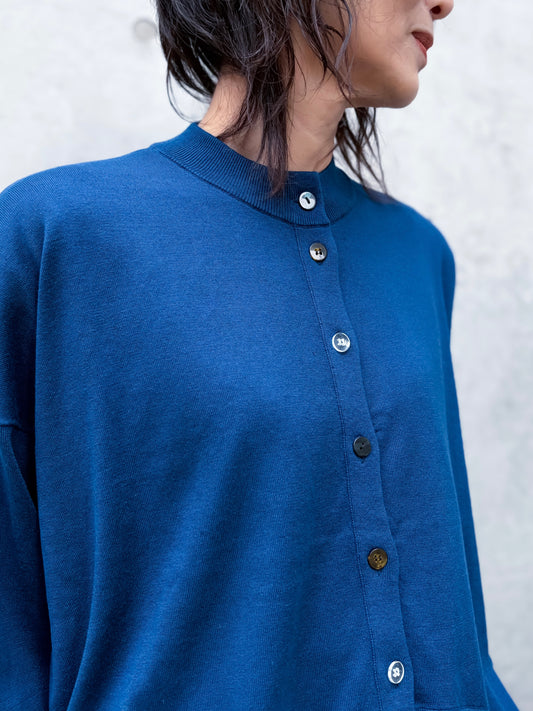 ENFÖLD / HIGH-NECK CARDIGAN / D.BLU / 300JS270-0301