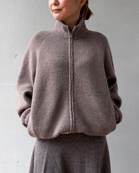 WALANCE / BOUCLE KNIT ZIP BLOUSON / MOCHA / 3263-01544
