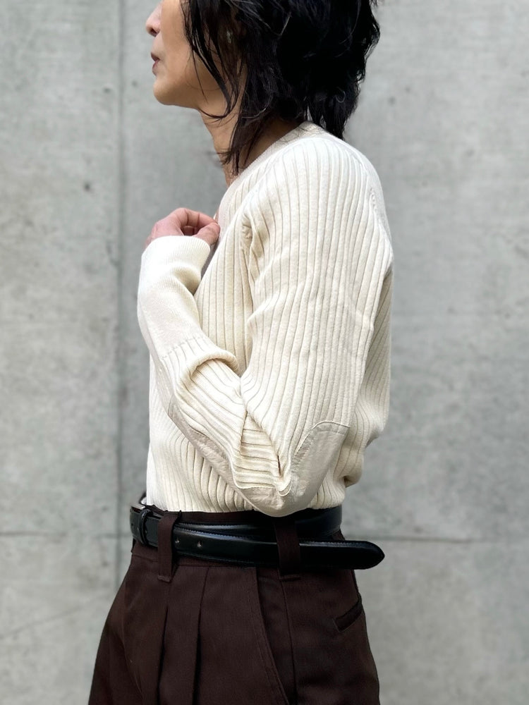 THE SHINZONE / MILITARY RIB KNIT PULLOVER / ECRU / 26SMSNI03