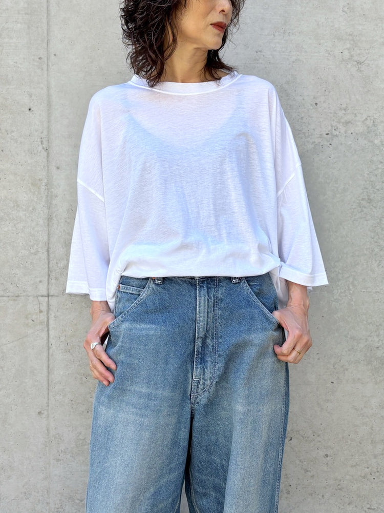 INSCRIRE / Cotton Silk Over Size T-Shirt / WHITE / I26SSBC3A
