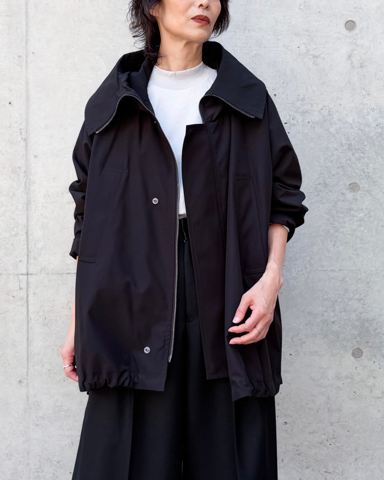 VACHEMENT / Taffeta Zip Up Coat / Black / VN-01-400