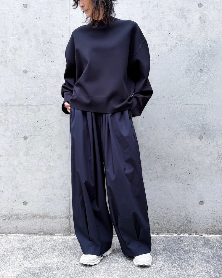 ENFÖLD / TUCK-HEM WIDE-COCOON PANTS / D.NAVY / 300JS231-1391