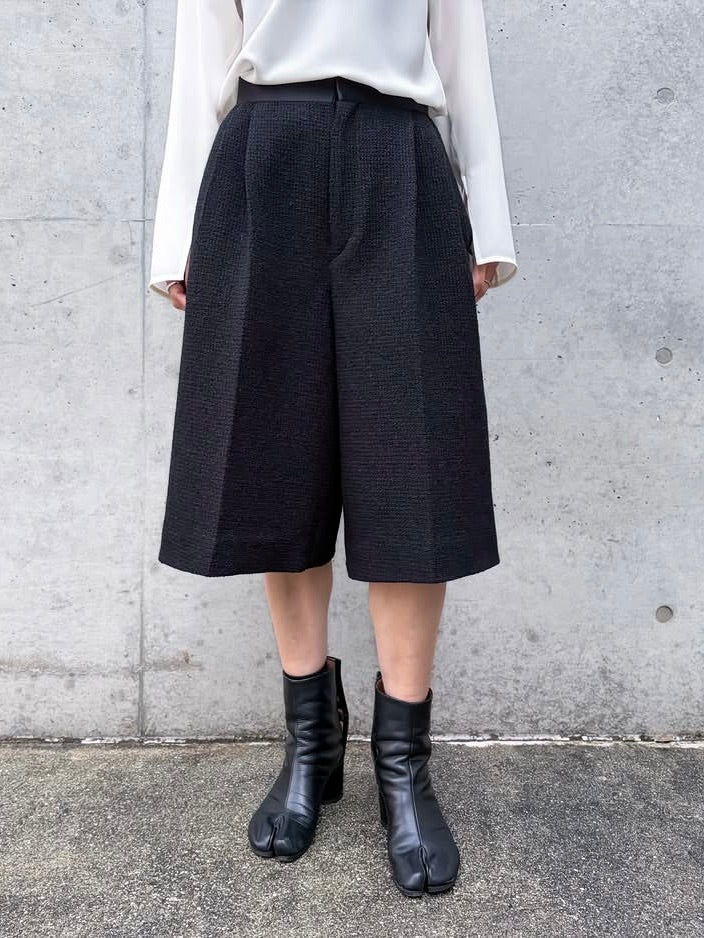 BLAMINK / ツイードバミューダパンツ / BLACK / 79142000023