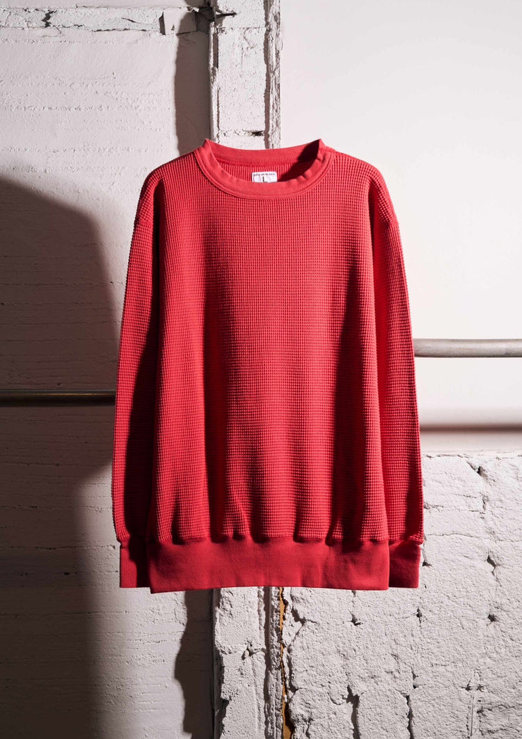 MASSES / WAFFLE SWEAT CREW / RED