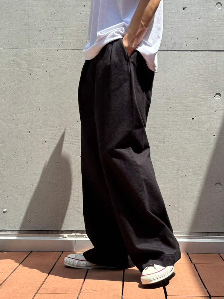 DAIRIKU / "Wide" Two Tuck Chino Pants / Black / 26AW-CP04