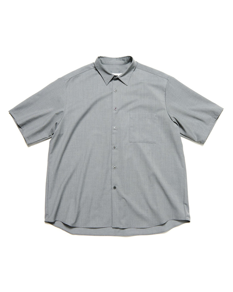 SOPHNET. / SUMMER STRETCH WOOL S/S SHIRT / GRAY / SOPH-250017