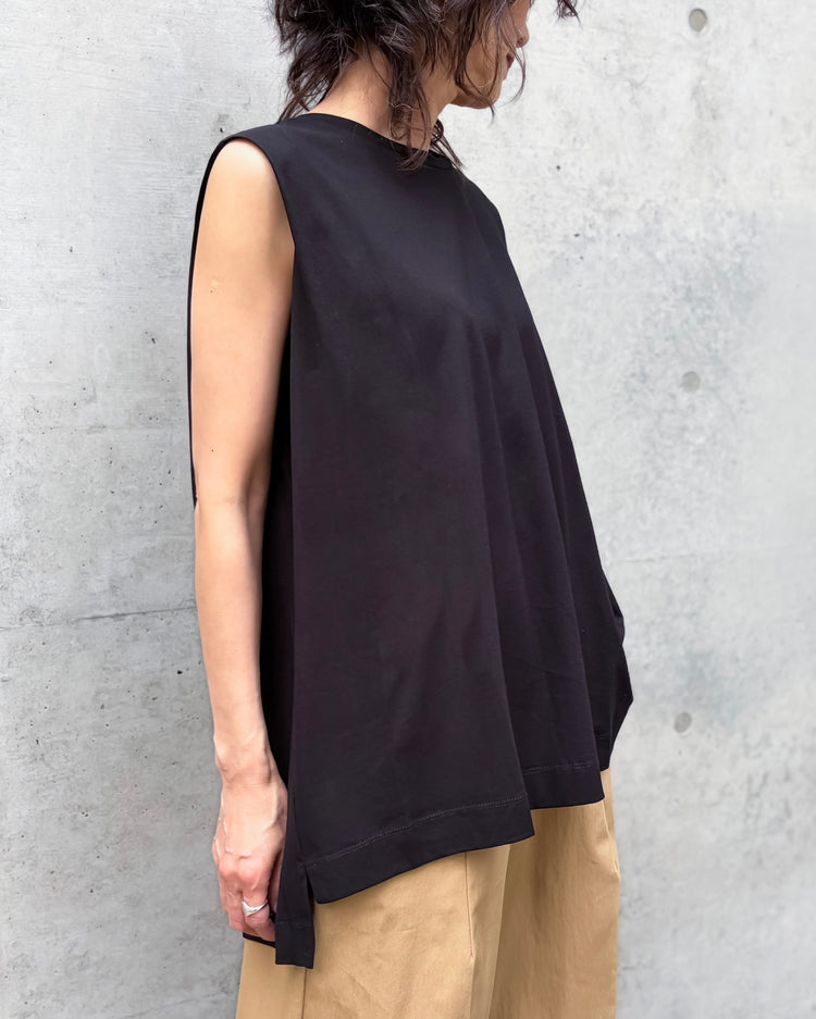 ADAWAS / DRY COTTON JERSEY FLARED TANK / BLACK / ADWS-507-38