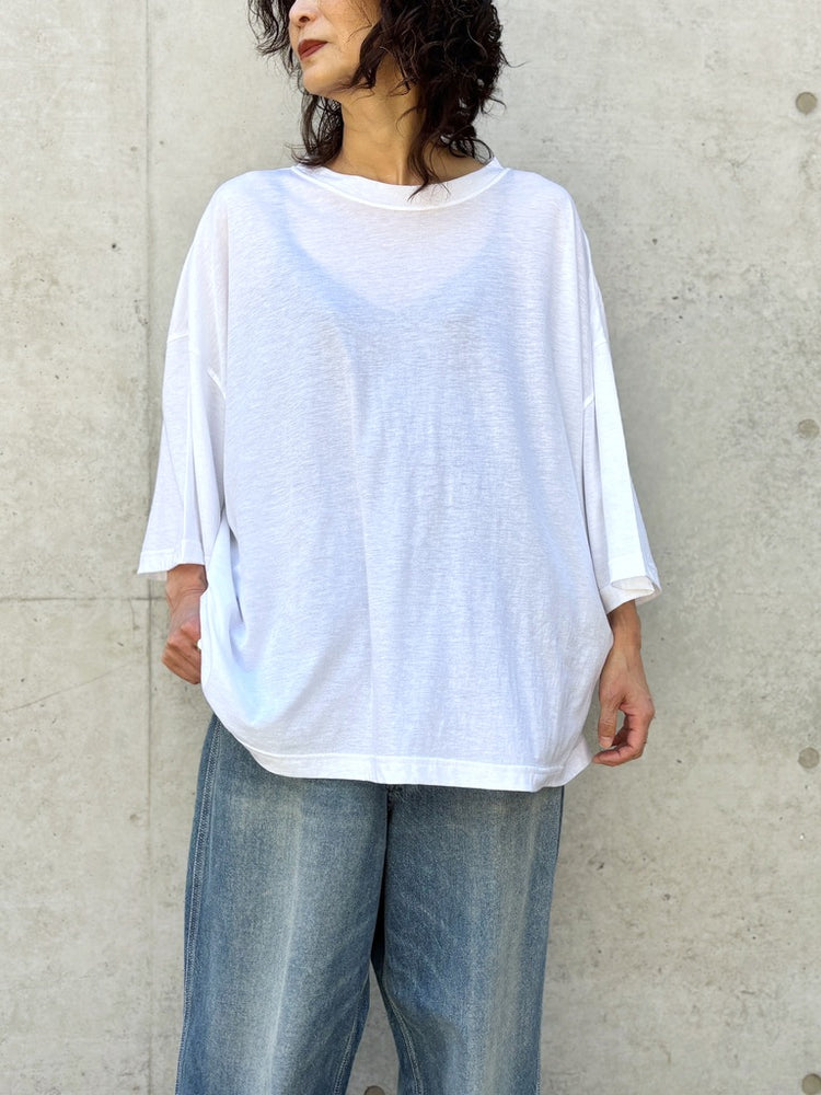 INSCRIRE / Cotton Silk Over Size T-Shirt / WHITE / I26SSBC3A