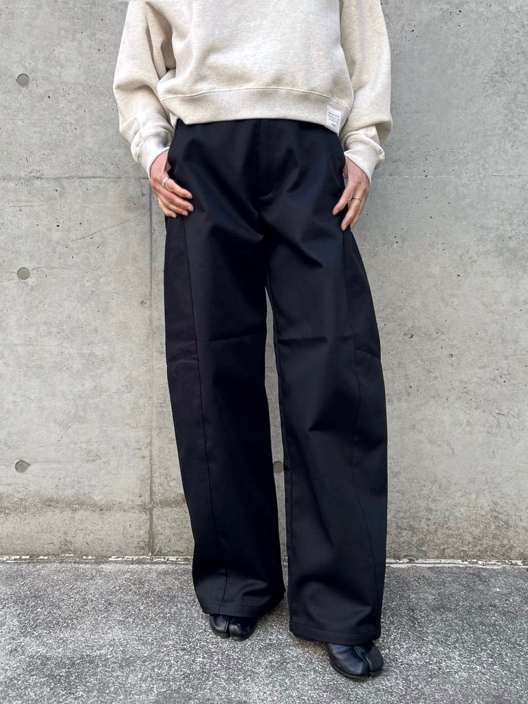 【美品HYKE】 T/C BARREL-LEG WORK PANTS HYKE / T/C BARREL-LEG WORK PANTS / BLACK / 13394