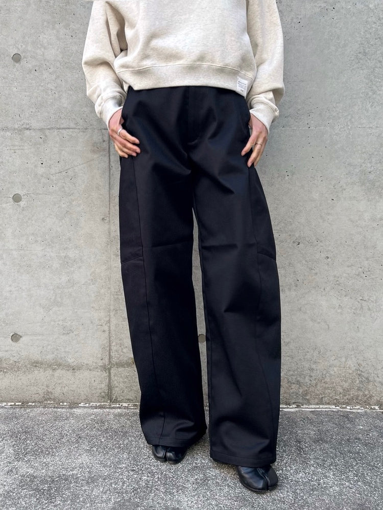 HYKE / T/C BARREL-LEG WORK PANTS / BLACK / 13394