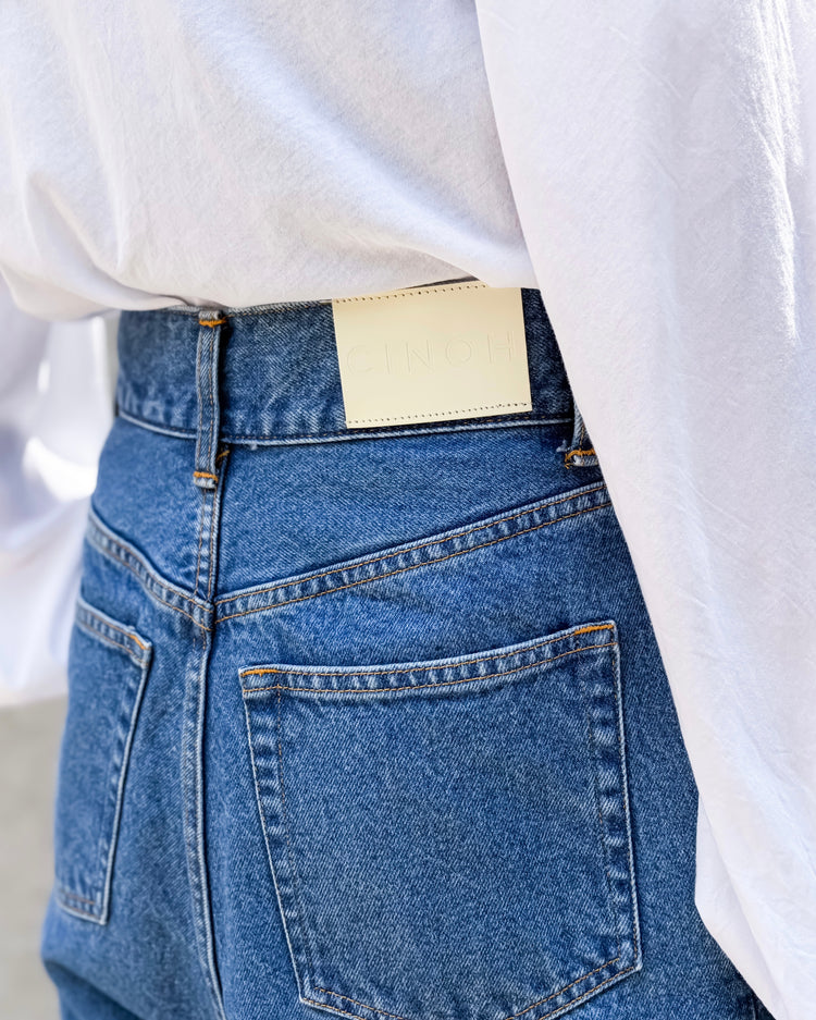 CINOH / 2-TUCK DENIM TROUSERS / M.BLUE / E60-008