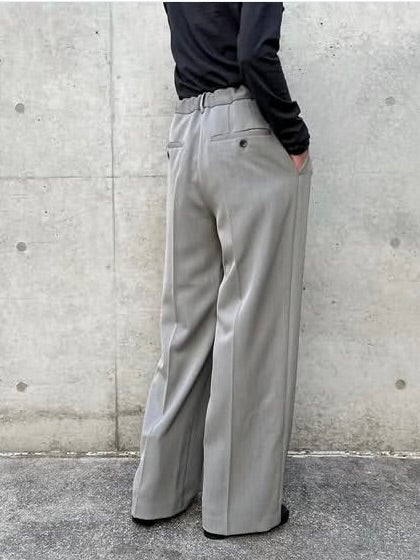 CLANE / 2WAY TUCK STRAIGHT PANTS / GRAY / 10110-7033