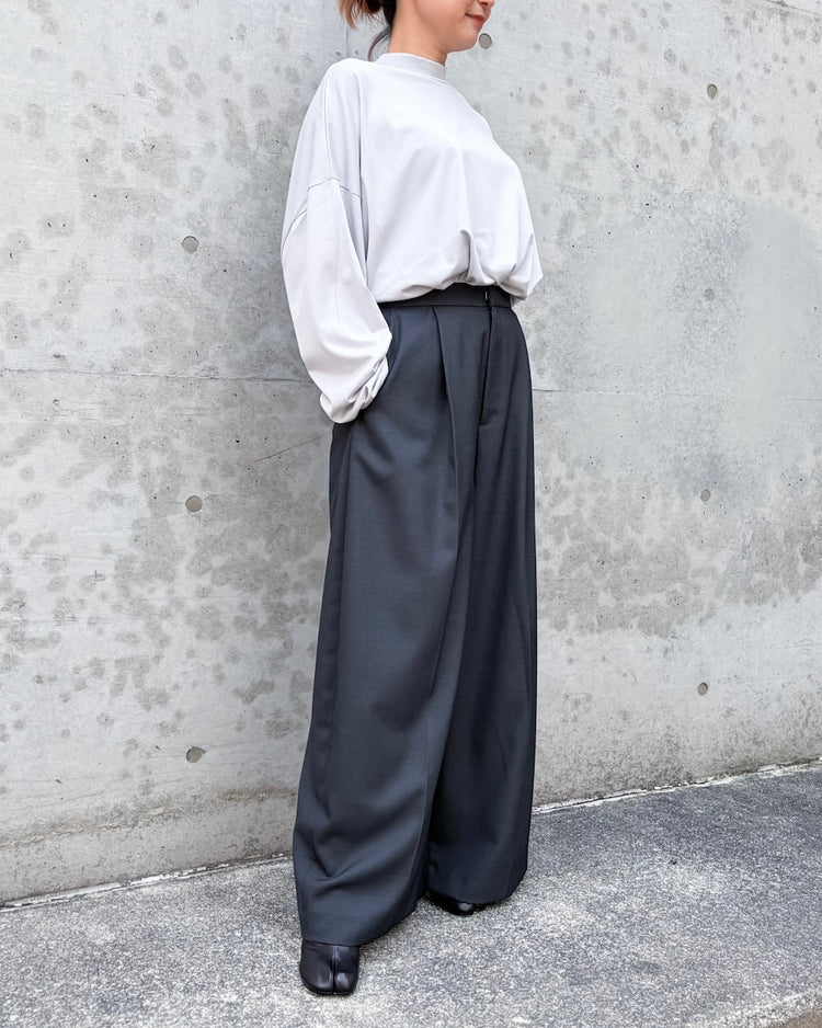 ENFÖLD / SEMI EASY CP FIG PANTS / CharcoalGray / 300JA731-1501