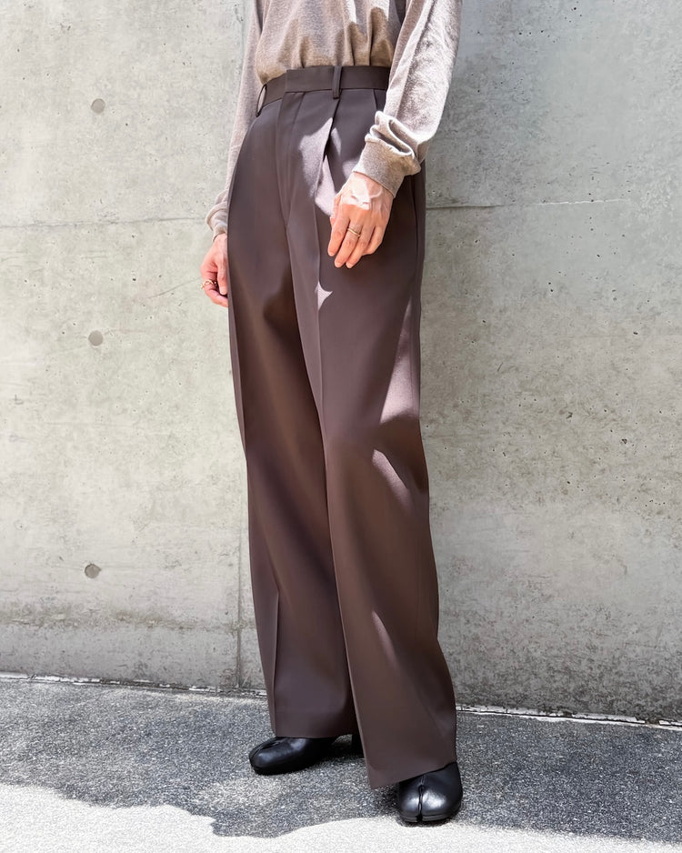 AURALEE / LIGHT WOOL MAX GABARDINE TWO-TUCK SLACKS / DARK BROWN / A26AP06MG (コピー)