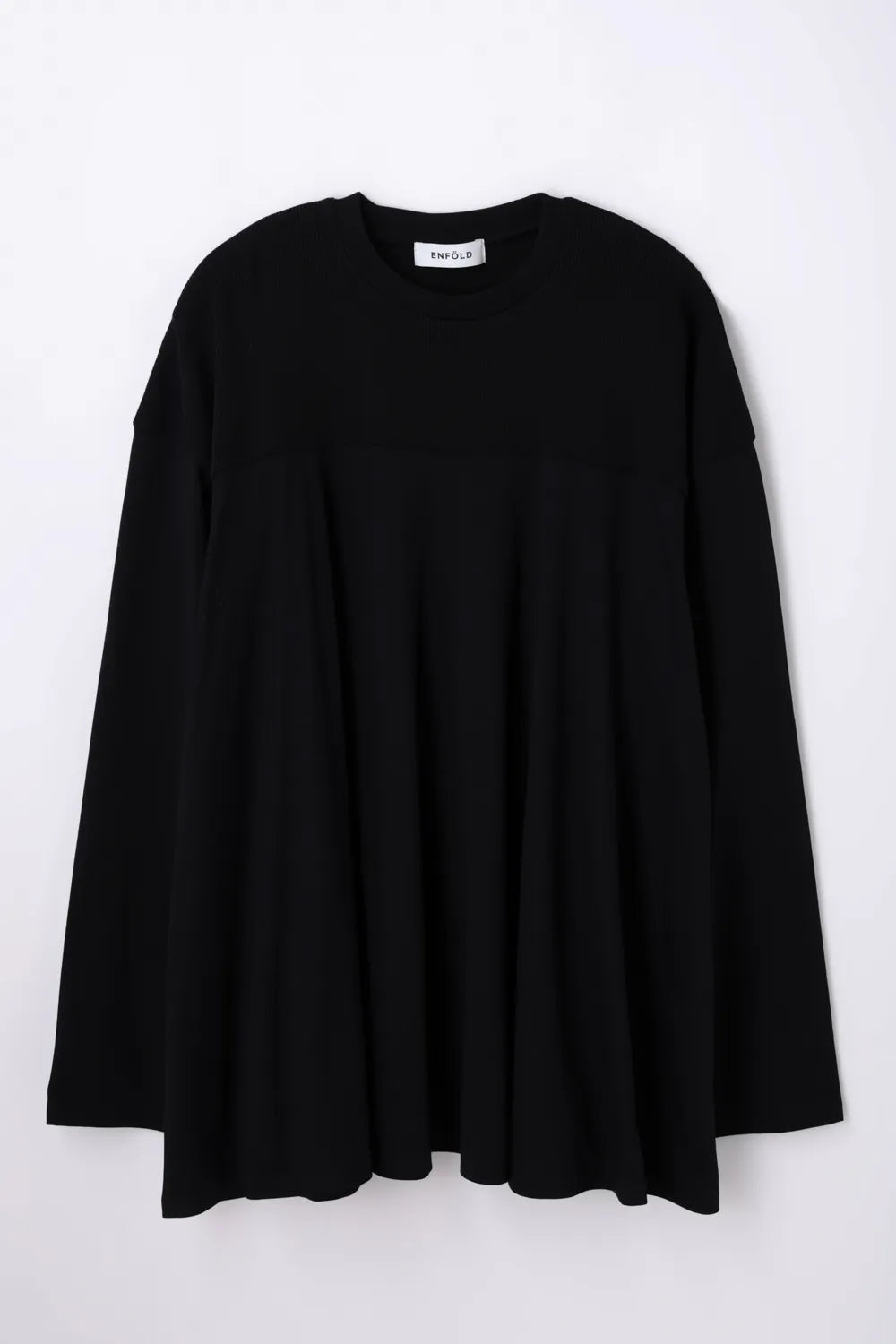 ENFÖLD / MIX-FABRIC LONG-SLEEVES T-SHIRT / Black / 300JA480-2001