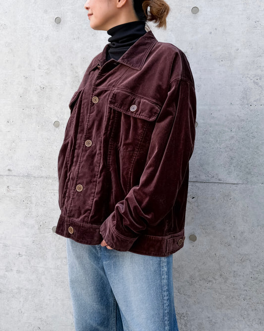 KATHARINE HAMNETT / OG/VELVET TRACKERS JACKET/ BROWN / 26A-KHSB-01