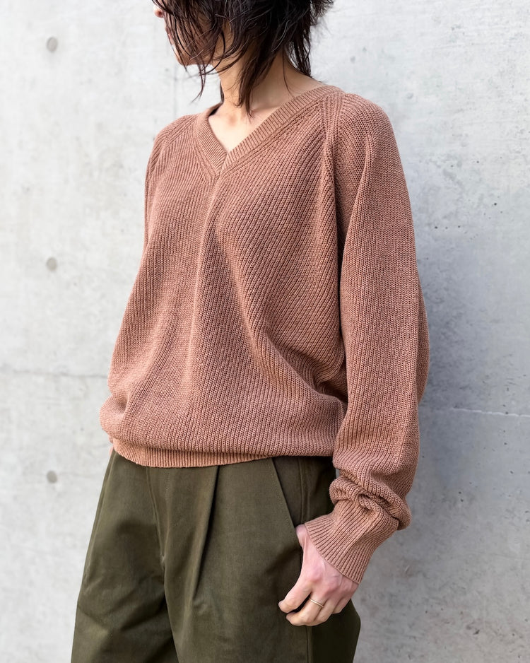 THE SHINZONE / C/L V-NECK KNIT PULLOVER / BROWN / 26SMSNI05