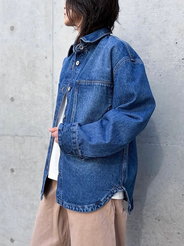 STUDIO NICHOLSON / PASO PATCH POCKET SHIRT / WORN WASH INDIGO