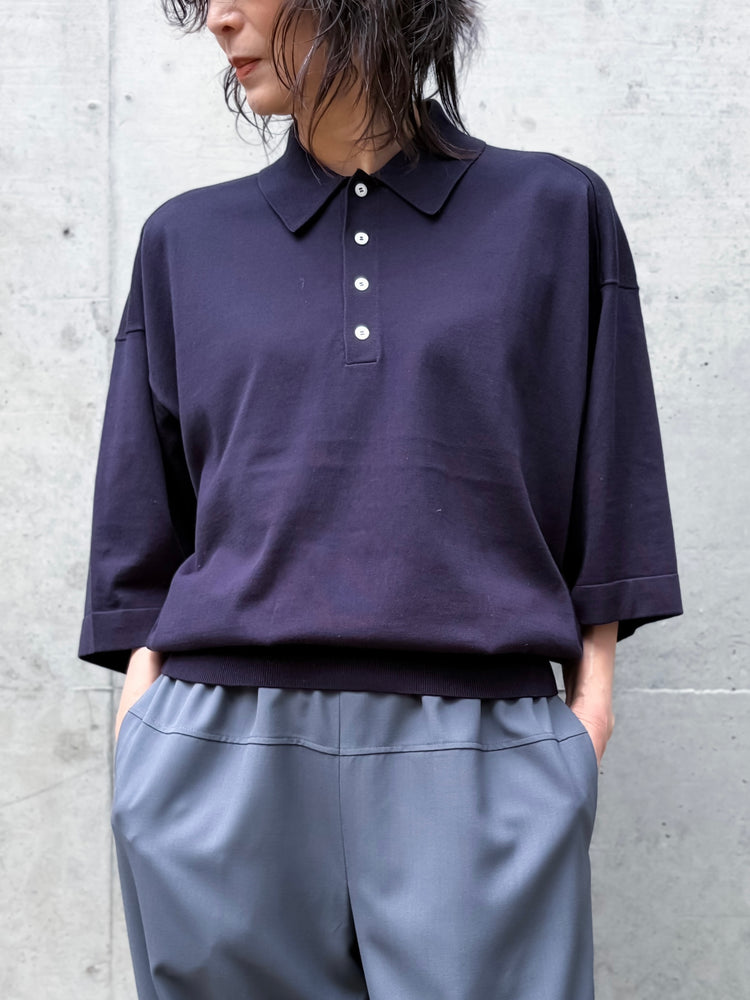 BLAMINK / 18Gハーフスリーブニット / NAVY / 79181000001