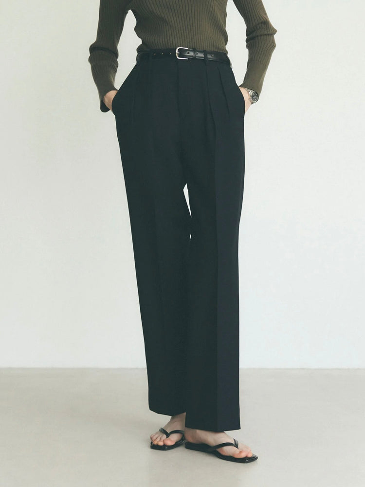 THE SHINZONE / TWO TUCK TROUSERS / NAVY/ 26SMSPA02