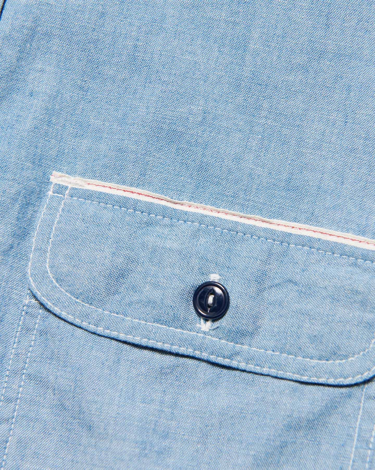 uniform experiment / WASHED CHAMBRAY SHIRT / LIGHT INDIGO / UE-252058