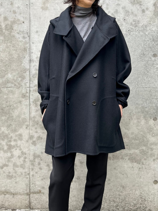 VACHEMENT / ダブルメルトン ショートトレンチ / BLACK / VL-16-208