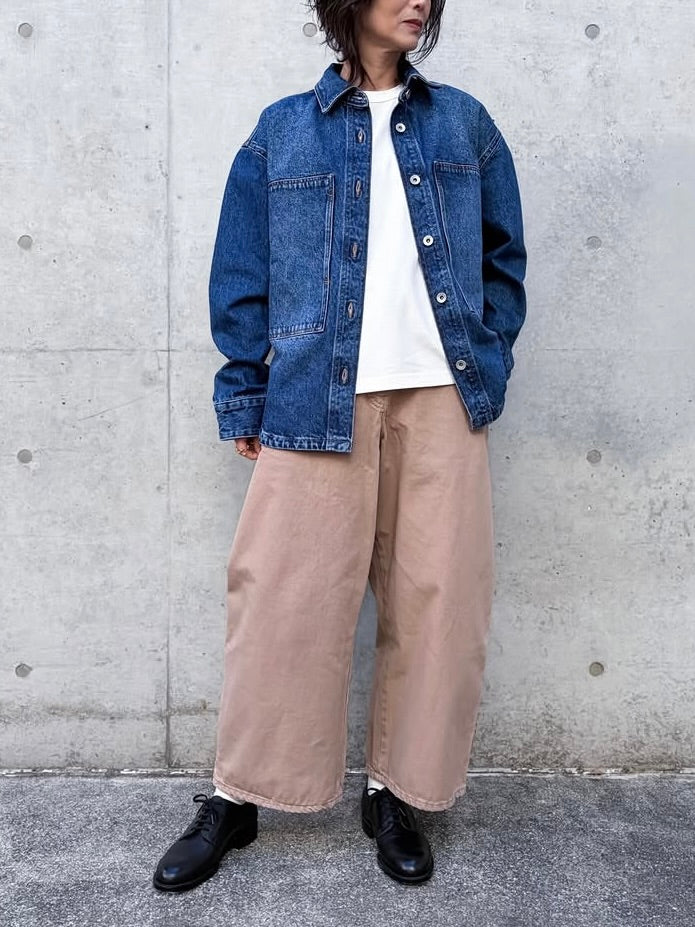 STUDIO NICHOLSON / PASO PATCH POCKET SHIRT / WORN WASH INDIGO