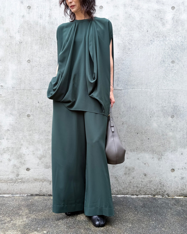 ENFÖLD / EGG DRAPE PULLOVER / D.GREEN / 300JA730-0821