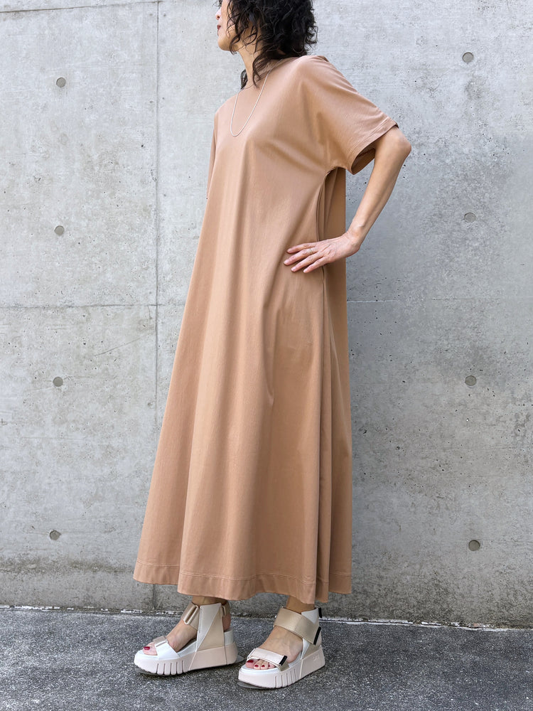 SLOANE / コットン×ナイロン バックタックワンピース / CAMEL / SL10S-T1106