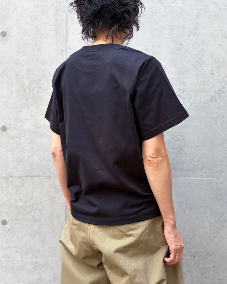 HYKE / SHORT-SLV TEE(6.5OZ) / BLACK / 12452