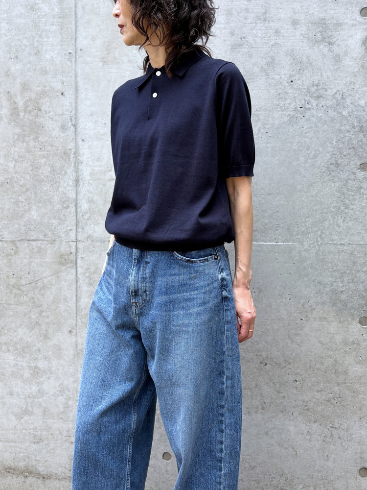 SLOANE / 16G天竺 リサイクルポリエステル×コットン 半袖ポロ / NAVY / SL10S-1075
