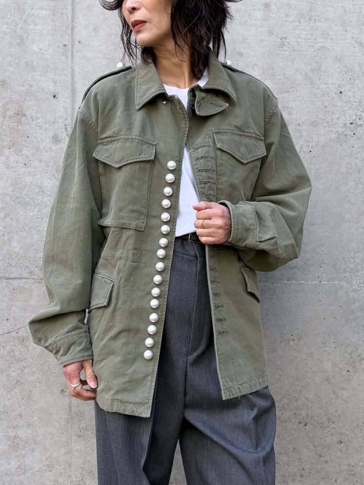 CINOH / PEARL BUTTON M-43 FIELD JACKET / KHAKI / E21-005
