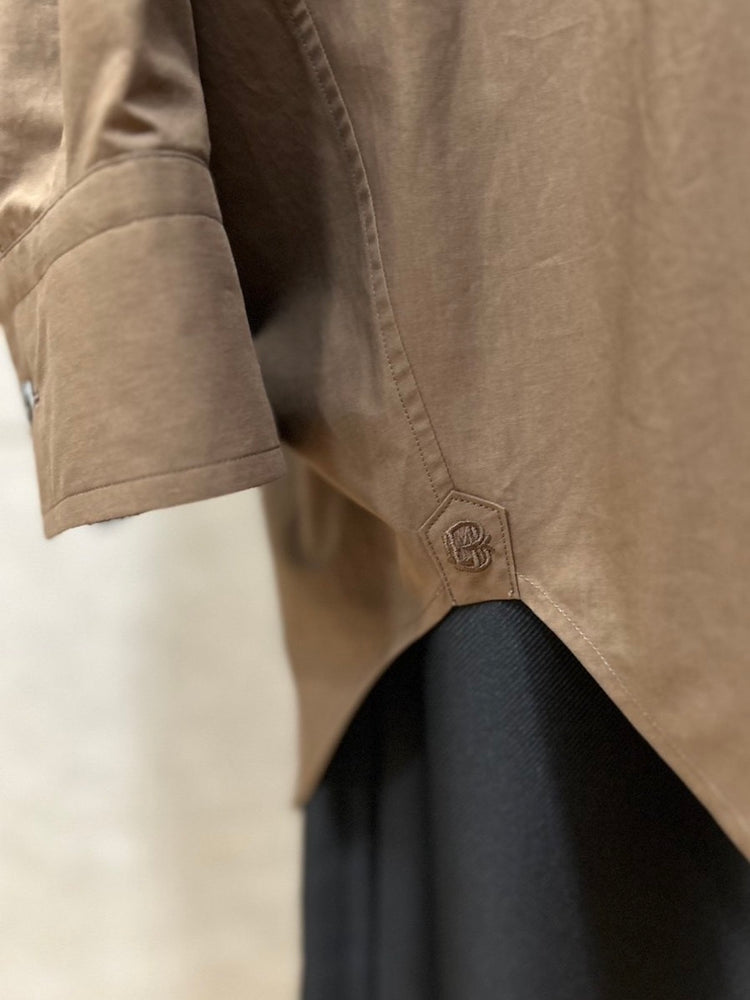 BLAMINK / コットンレギュラーカラーシャツ / DK.BROWN / 79112300174