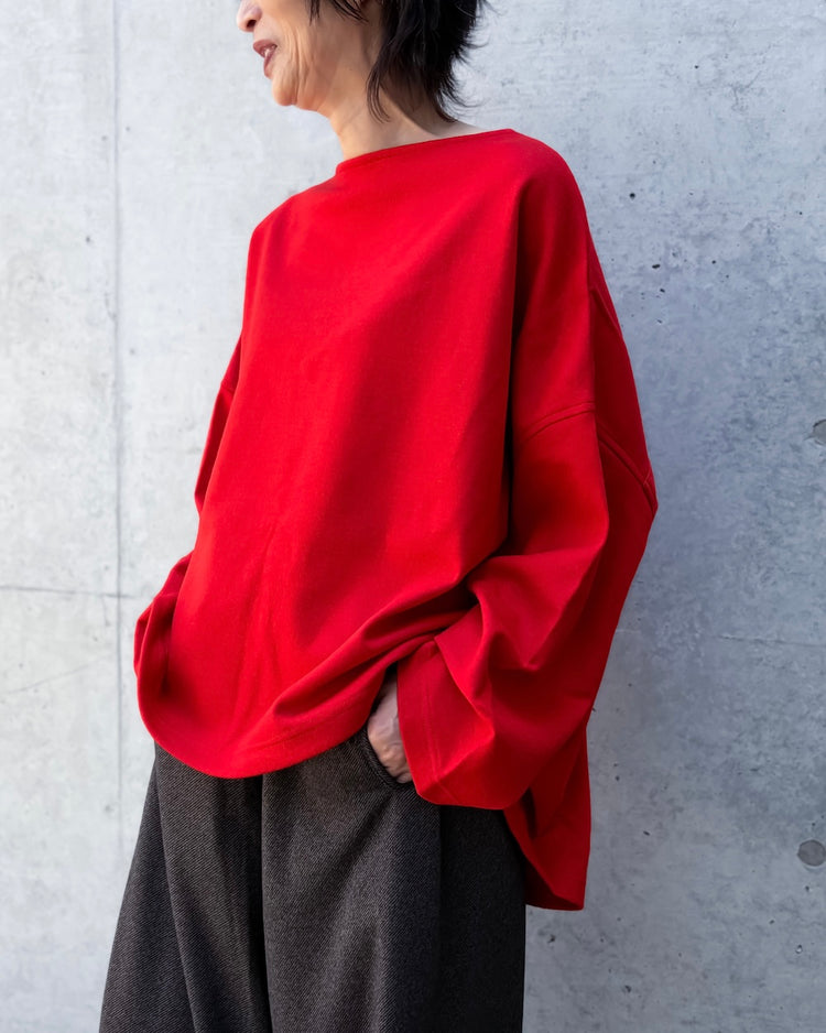 COGTHEBIGSMOKE / OPHELIA BOAT NECK TOP / SCARLET