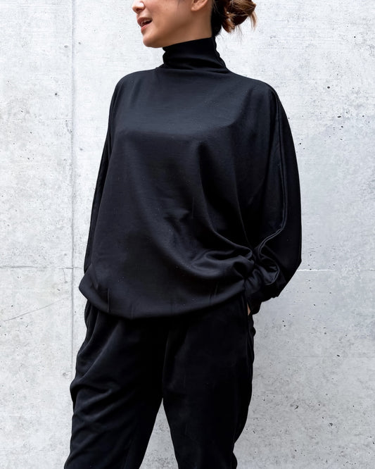 COGTHEBIGSMOKE / NAIA BOTTLE NECK TOP / BLACK