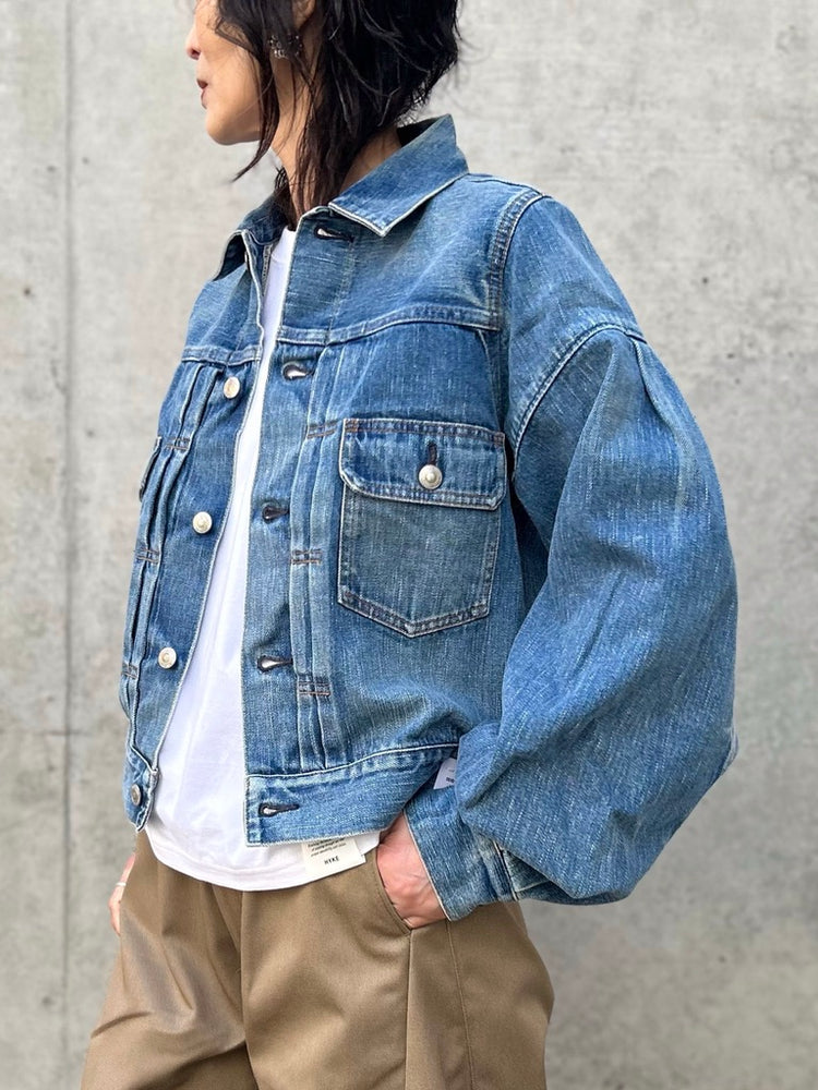 HYKE / BALLOON SLV DENIM JK TYPE2 REGULAR FIT / USED WASH BLUE / 17514