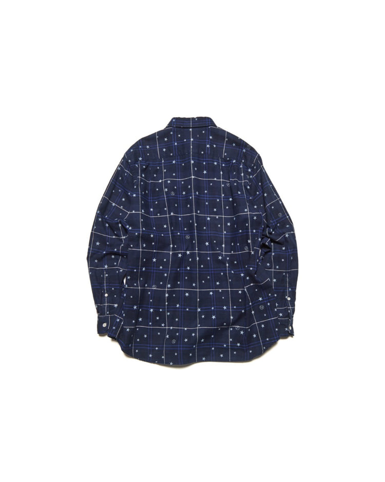 uniform expriment / STAR PRINT CHECK SHIRT / NAVY / UE- 262047