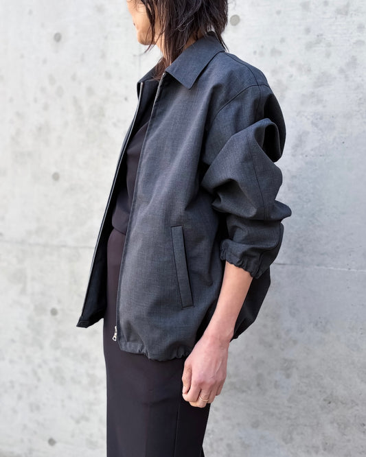 AURALEE / BONDED TROPICAL WOOL ZIP BLOUSON / TOP CHARCOAL / A26SB04WB