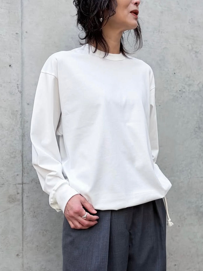 CINOH / DRAWSTRING LONG TEE / WHITE / E-40-038