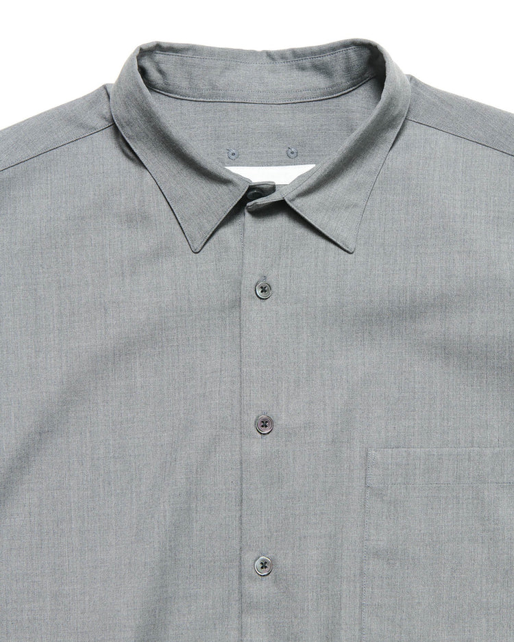 SOPHNET. / SUMMER STRETCH WOOL S/S SHIRT / GRAY / SOPH-250017