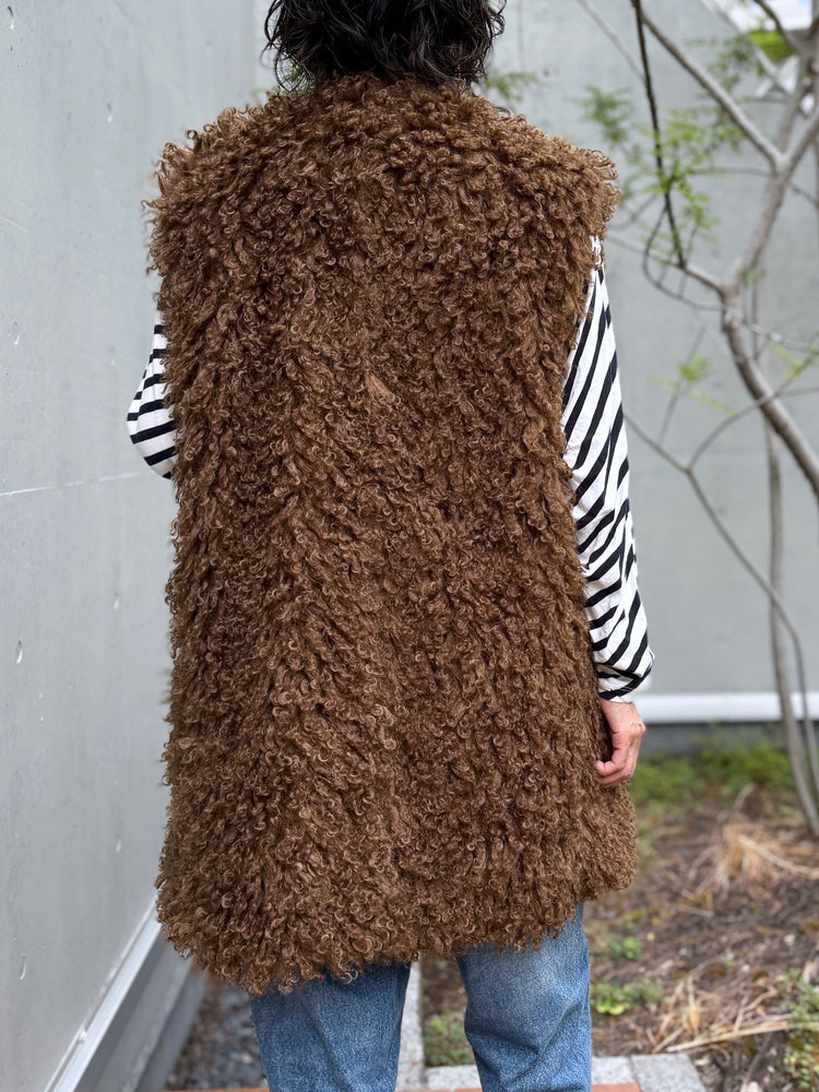 CINOH / クリンプドボアベスト / BROWN /