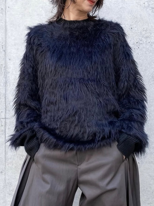 ASTRAET / シャギー クルーネックニット / BLACK / 5413-199-4800