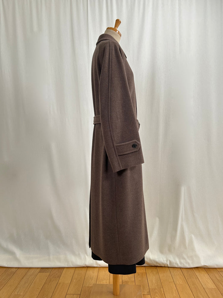 AURALEE / SUPER FINE WOOL MOSSER SOUTIEN COLLAR COAT / TOP BROWN