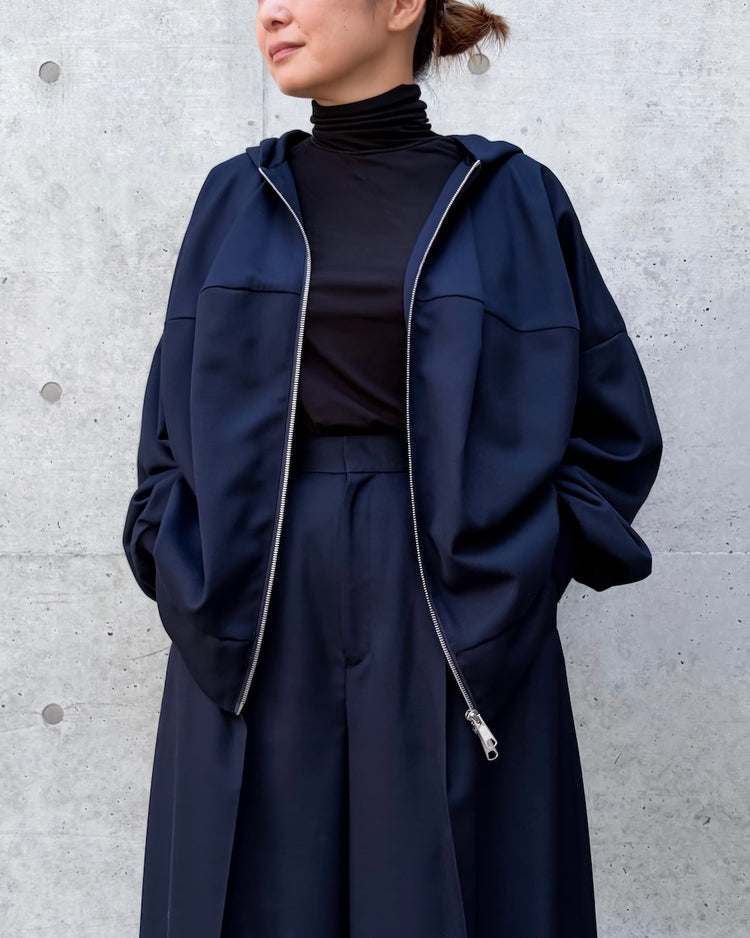ENFÖLD / STTRUCTURED HOODIE / Dark Navy / 300JA230-2311