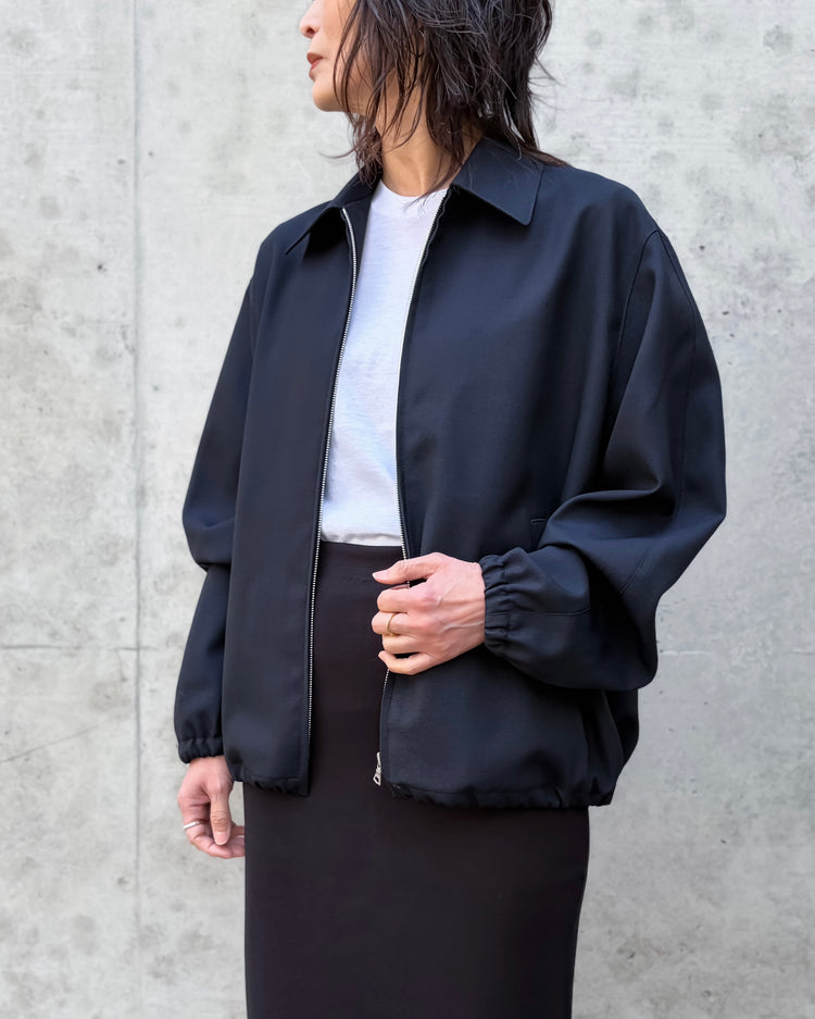 AURALEE / WOOL KID MOHAIR HOPSACK ZIP BLOUSON / DARK NAVY / A26SB03MH