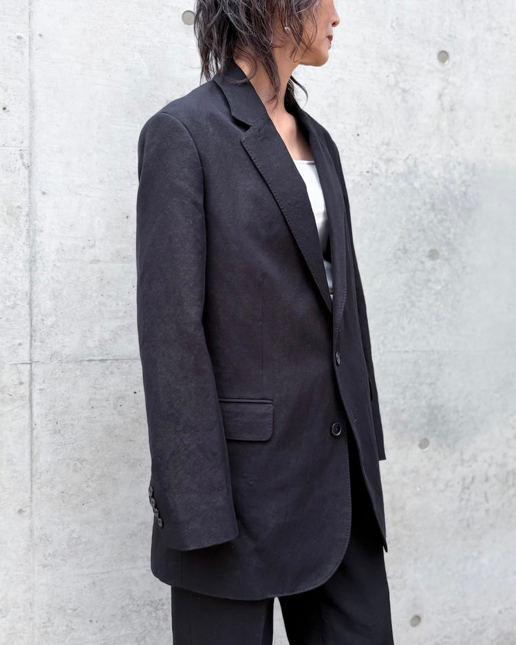 AURALEE / WOOL COTTON LINEN OX JACKET / BLACK / A26SJ04WD