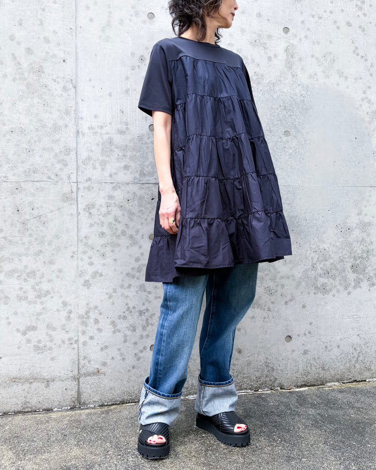 ADAWAS / TIERED COTTON TUNIC / MIDNIGHT / ADWS-507-22
